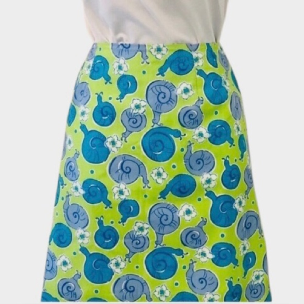 Lilly Pulitzer VTG skirt snail escargot print Lilly White Label cotton lined - Picture 9 of 9